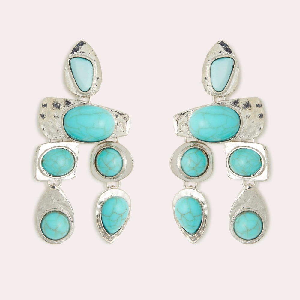 Petit Moments Stone Earrings in Silver Turquoise